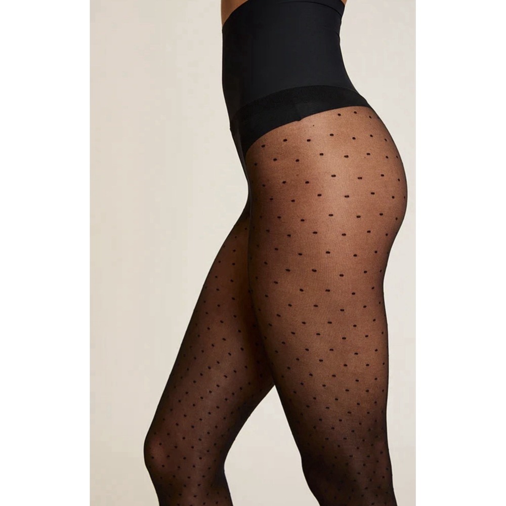 Commando Chic Dot Sheer Tights Black - HF042 (MSRP 46.00) Size Medium NEW